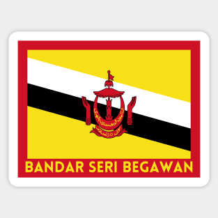 Bandar Seri Begawan City in Brunei Flag 2 Sticker